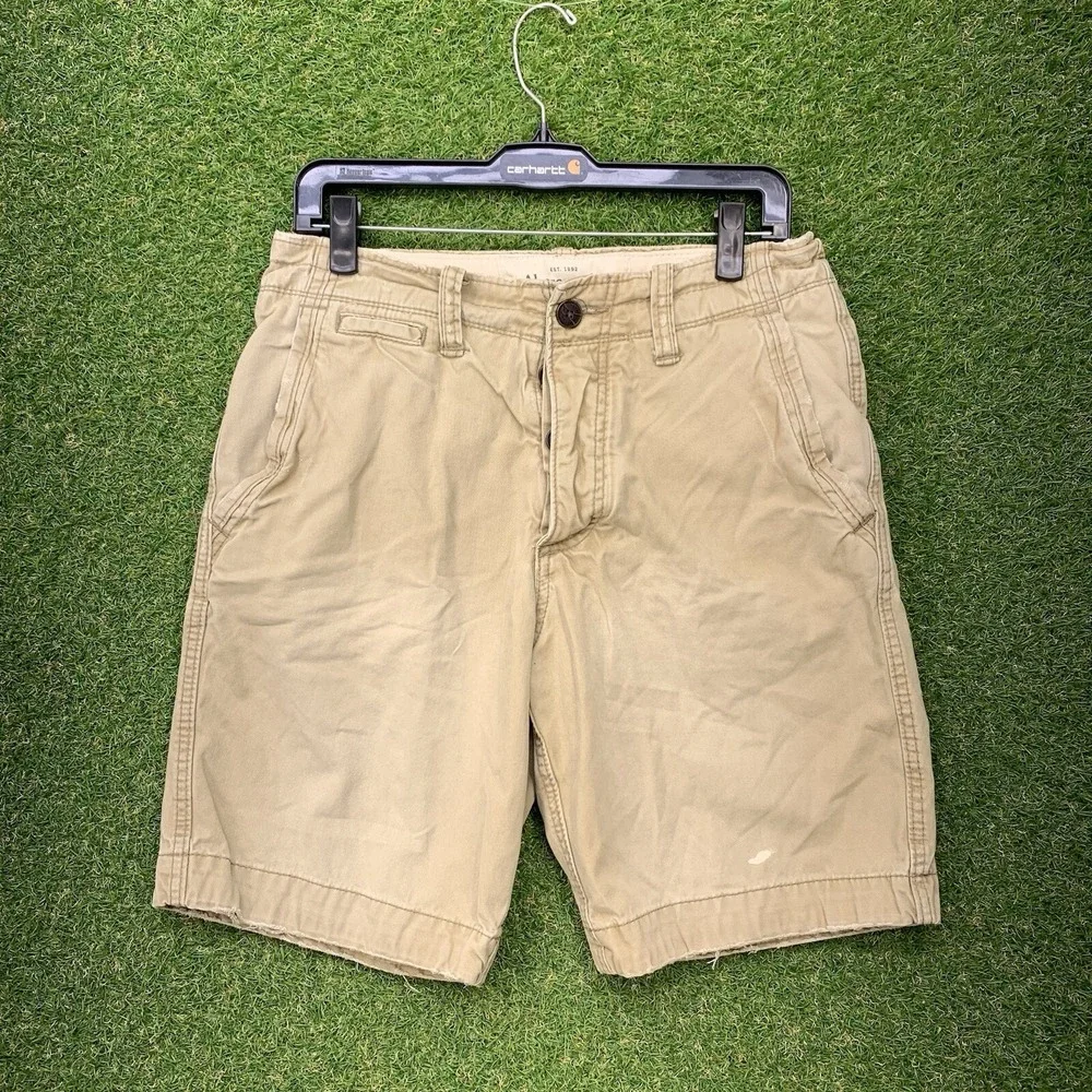 Abercrombie & Fitch Shorts Mens 30 Beige Heavy Chino Shorts Military A13 Beach